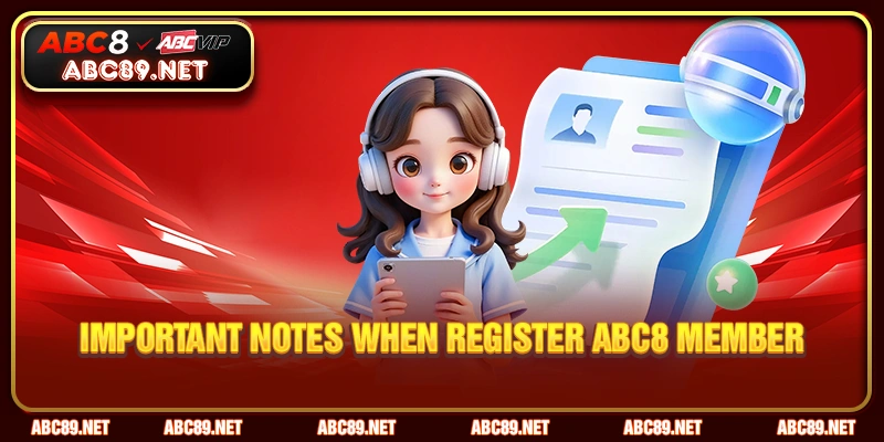 Important notes when REGISTER ABC8 member